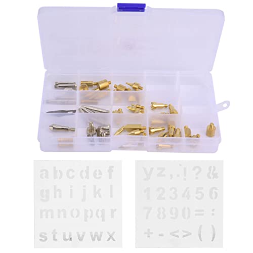 Profession elles Holz verbrennungs set 56 Stück Messing-Tip-Set mit Schablonen Hoch temperatur beständige Pyrografie-Gravur werkzeuge für DIY Holz bearbeitung Leder Handwerk Löt Profession elles Holz verbrennungs set 56 Stück Messing-Tip-Set mit Schablonen Hoch temperatur beständige Pyrografie-Gravur werkzeuge für DIY Holz bearbeitung Leder Handwerk Löt von Adfaga