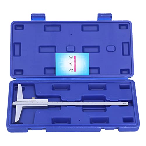 Professionelle Tiefe Vernier Container 0,02 mm hochpräzises Messwerkzeug zur Metallbearbeitung Holzbearbeitung Edelstahl Chrom verchromt mit Aufbewahrungsbox plattiert (0-150) von Adfaga