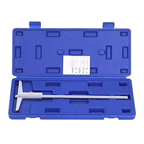Professionelle Tiefe Vernier Container 0,02 mm hochpräzises Messwerkzeug zur Metallbearbeitung Holzbearbeitung Edelstahl Chrom verchromt mit Aufbewahrungsbox plattiert (0-200) von Adfaga