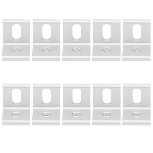 Rechtswinkel -Eckklammer L -Form feste Klammer 10pcs Aluminium 90 Grad Hochleistungs -Industriebefestigungen für Möbelregale DIY -Projekte (2020 Eck Aluminium) von Adfaga