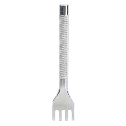 Staffel -Punch -Werkzeug Hochgeschwindigkeit Stahlschnürung Meißel Set Professionelle Lederlochstanze Industrieversorgungen für Lederhandwerk DIY -Projekte 3mm Abstand (4 Zähne) von Adfaga