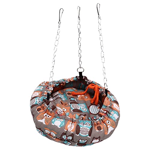 Vogelbettnest für kleine Tiere warm weiche Plüsch tragbares suspensibles Design leicht zu reinigen Platz sparen Bequeme Schlafraum für Papageien Hamster Chinchillas Eichhörnchen von Adfaga