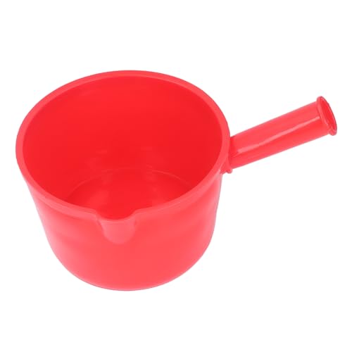 Wasserkelle Kunststoff kurzer Griff Haltbarer Kapazität Multi funktional für Küchengarten Bad PE Material Leicht resistent (Rot) von Adfaga