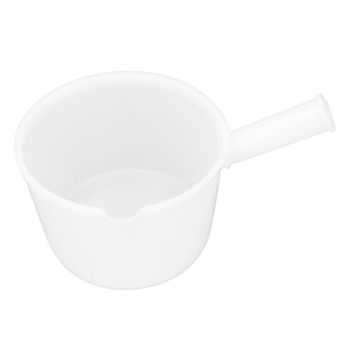 Wasserkelle Kunststoff kurzer Griff Haltbarer Kapazität Multi funktional für Küchengarten Bad PE Material Leicht resistent (Weiß) von Adfaga