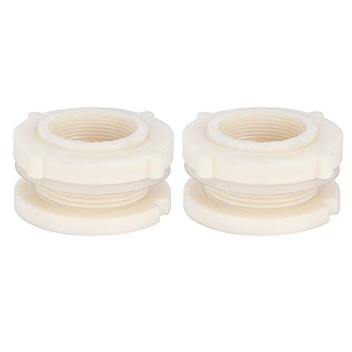 Wassertanks Bulkhead -Anpassungsadapter Langlebiger ABS G1 1/2 DN40 Gewindeanschluss für Fischtanks Aquarien Wasserteiche 2pcs Set 10x10x4cm von Adfaga