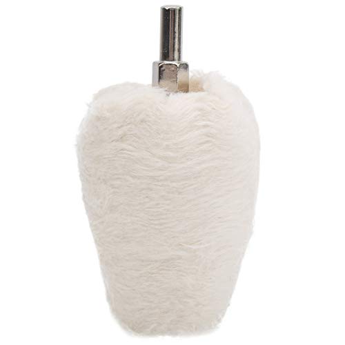 Weiße Stoffpolierradkegelform mit Griffe elektrischer Bohrmaschinen -Schleifwerkzeuge für Metallschmuck Hardware Edelstahl Polierbaumwolle 55 mm 65 mm (Konisch 55 mm) von Adfaga