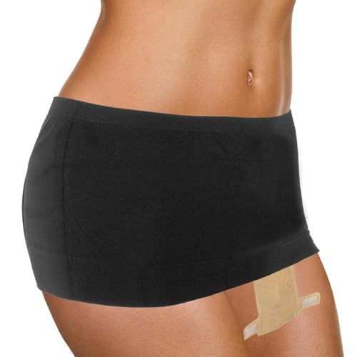 Adfuenom Stoma/Hernie-Stützkleidung,Stomawickel,Stomabeutelabdeckung,Stomagürtel Stealth,Stoma-Stützgürtel für Frauen,Stomabeutel Stomazubehör. (Schwarz, M) von Adfuenom