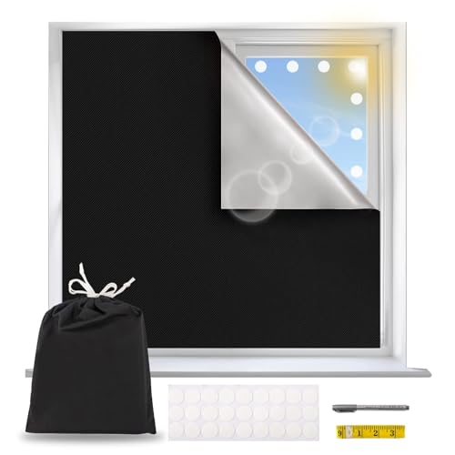 Verdunklungsrollo Ohne Bohren,Rollo Verdunkelung,Blackout Curtain Guard Blinds,Fenster Verdunkelung,Black Window Blinds Without Drilling,Sonnenschutz Fenster Innen.Fenster Abdunkeln.300x145cm von Adfuenom