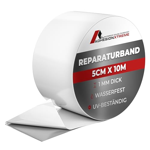 ADHESIONXTREME WATERPROOF SEALING TECHNOLOGY 10mx50mm weißes Reparaturband Klebeband Abdichtband für Wohnwagen, Fenster, Fassaden, Fugen, Dach, Abdichtung wasserdicht selbstklebend wetterfest uvm von ADHESIONXTREME WATERPROOF SEALING TECHNOLOGY