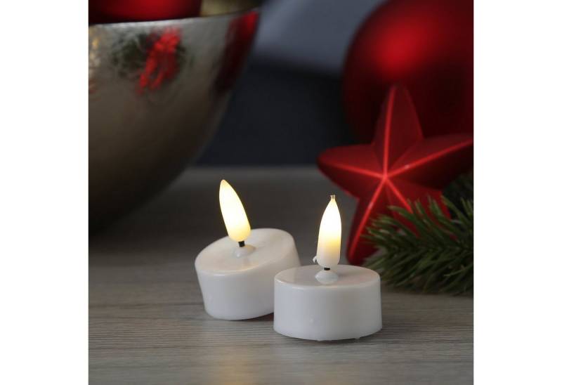 Adilina LED-Kerze LED Teelichter mit Batterien Timer flackernd D: 3,8cm weiß 2er Set (2-tlg) von Adilina