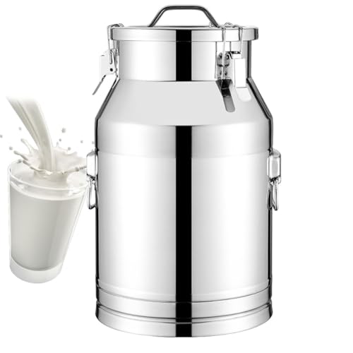 Adima 201 Milcheimer Aus Edelstahl Milch Transportkanne Mit DREI Verschlussclips Und Silikondichtung Zur Aufbewahrung Von Flüssigkeiten Und Feststoffen,64L Adima 201 Milcheimer Aus Edelstahl Milch Transportkanne Mit DREI Verschlussclips Und Silikondichtung Zur Aufbewahrung Von Flüssigkeiten Und Feststoffen,64L von Adima