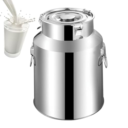 Adima 5L/9L Milch Transportkanne 201 Milcheimer Aus Edelstahl Luftdichter Kanister Kücheneimer Getreidebehälter Transportkanne auslaufsicherer Deckel mit Gummidichtung,5L von Adima