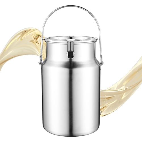 Adima Milch Transportkanne Milcheimer Aus Edelstahl 304 Milch Transportkanne Mit DREI Verschlussclips Und Silikondichtung Zur Aufbewahrung Von Flüssigkeiten Und Feststoffen,5L Adima Milch Transportkanne Milcheimer Aus Edelstahl 304 Milch Transportkanne Mit DREI Verschlussclips Und Silikondichtung Zur Aufbewahrung Von Flüssigkeiten Und Feststoffen,5L von Adima