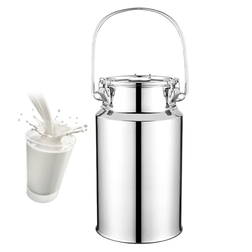 Adima Milch Transportkanne Mit DREI Verschlussclips Und Silikondichtung 201 Milchkanne Mit Versiegeltem Deckel Und Einfachem Handgriff praktisch für den Transport,5L von Adima