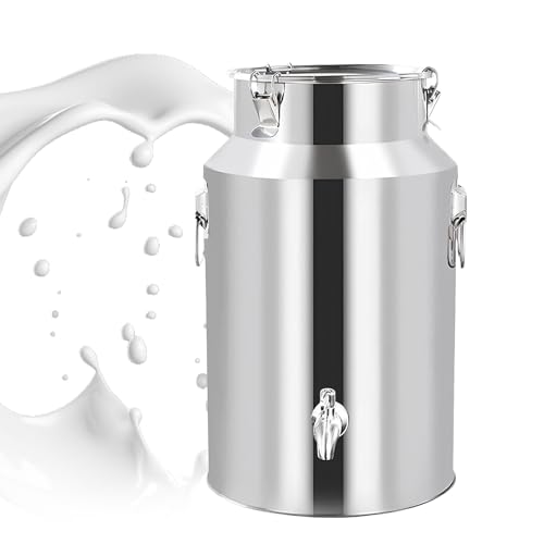 Adima Milcheimer Aus Edelstahl 201 Milchtransportfässer mit Wasserhahn Und Versiegelter Deckel Molkerei Milch Kanne zum Transportieren oder zur Aufbewahrung,5L Adima Milcheimer Aus Edelstahl 201 Milchtransportfässer mit Wasserhahn Und Versiegelter Deckel Molkerei Milch Kanne zum Transportieren oder zur Aufbewahrung,5L von Adima