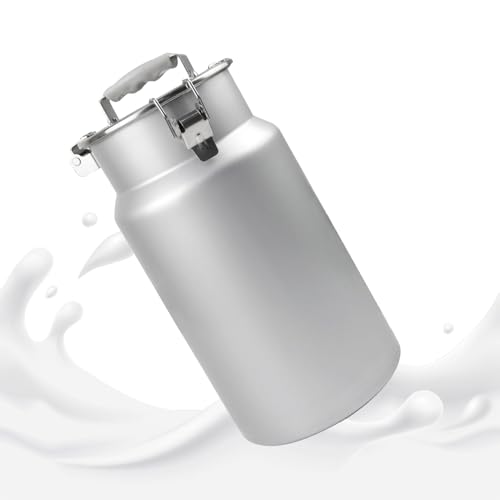 Adima Milchkanne Aus Edelstahl Milchkanne 7L/10L, Metallmilchkanne Ölfasstank Milchvorratsbehälter Mit Silikonversiegeltem Deckel Und Tragegriff,7L von Adima
