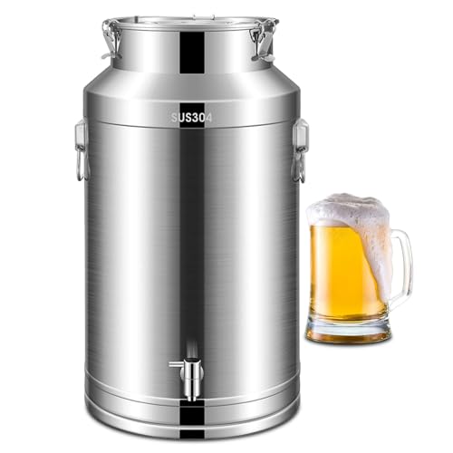 Adima Milchkanne Auslaufsicherer Deckel 304 Milchgärfass Getränkespender Edelstahl Edelstahl Luftdichte Milchkanne Mit Deckel Und Hahn praktisch für den Transport 15L/20L,15L Adima Milchkanne Auslaufsicherer Deckel 304 Milchgärfass Getränkespender Edelstahl Edelstahl Luftdichte Milchkanne Mit Deckel Und Hahn praktisch für den Transport 15L/20L,15L von Adima