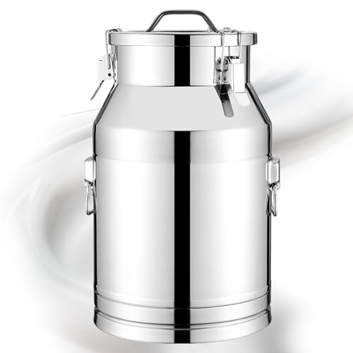 Adima Milchkannen Milchtransportkanne mit Verschluss 304 Edelstahl Luftdichtes Milchkännchen Milchkanne Transportkanne Zum Für Küche Bauernhof,64L von Adima