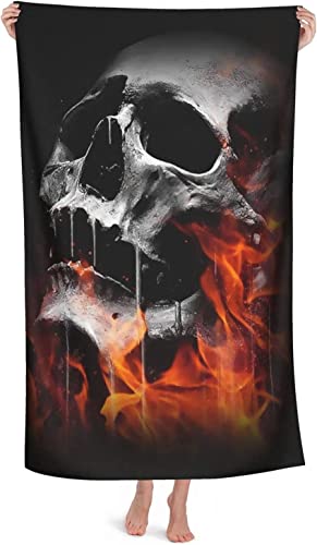 AdirHome Totenkopf Strandtuch, 100% Mikrofaser, Strandtuch, Totenköpfe verziert mit großem Badetuch, leichtes Strandtuch für Reisen (A6,100x200 cm) von AdirHome