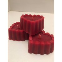 3 Herzförmige Bienenwachskerzen, Rot Mit Cranberry-Duft von Adironstix