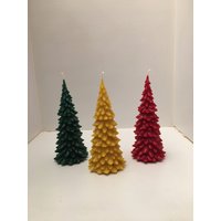 3Er Set.bienenwachs 18 cm Große Weihnachtsbäume von Adironstix