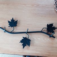 Garderobenleiste Mit Ahornblättern 3 Haken Für Jacken von Adironstix