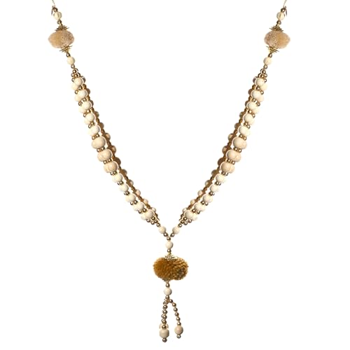 Aditri Creation Artificial Brown Beaded Ribbon Garland Garlands with Pom Pom Haar Mala for Idol-Mala for God Idol Frame Pooja Sringar Articles Ornament for Gift(Size:- 15") von Aditri Creation