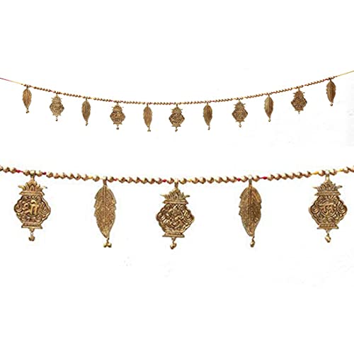 Door Wall Hanging Toran Bandanwar Indian Traditional Good Luck Charm Gift Idea for Home Office Temple Pooja Festival Decorations Home Decor Items(Shubh Labh Mango Leaf) von Aditri Creation