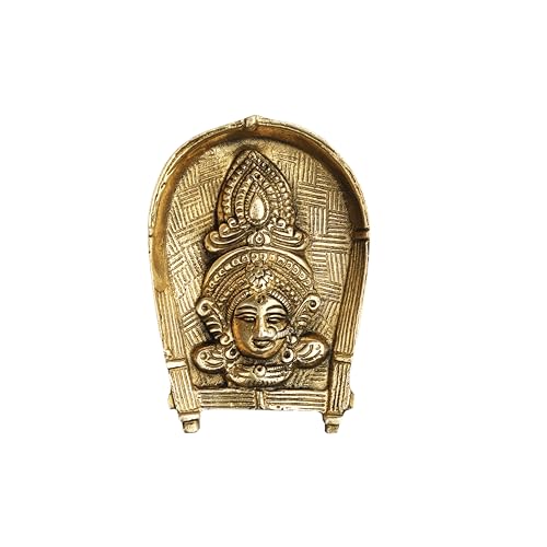 Aditri Creation Durga Devi Gesicht mit Statue, Skulptur, Idol, indische Wanddekoration, antike Durga-Statue für Zuhause, Eingang, Tempeldekoration und Geschenk (Größe: 10,2 x 5,1 cm) von Aditri Creation