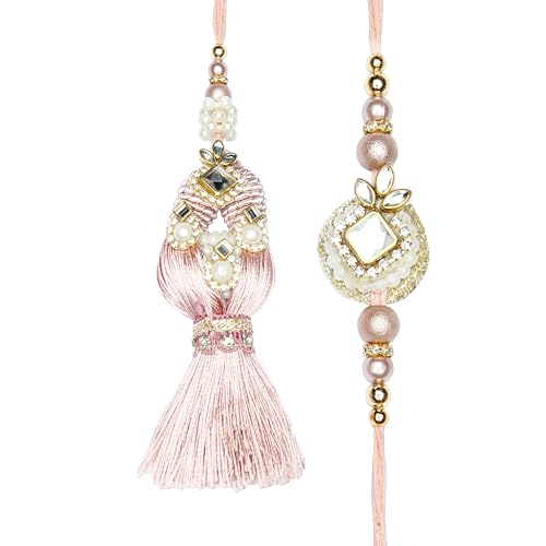 Aditri Creation Rakhi Lumba set For Brother and Bhabhi Rakhi for Bhai Bhaiya pack of 2 Couple Pink Rakhi Thread Pair Dora Raksha Bandhan gift Pack for Traditional Raksha Bandhan Festival von Aditri Creation