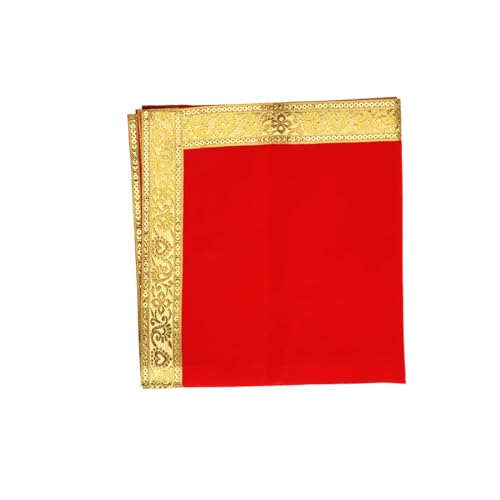Aditri Creation Red Decorative Cloth Pooja Asaan Large Velvet Mat (Size :- 18 Inches x 36 Inches) Puja Festival Decoration for Statue Chowki Aasan Mat Posters Frame von Aditri Creation