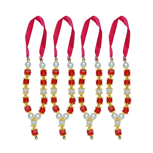 Aditri Creation Set of 4 Artificial Flowers Ribbon Garland Haar Mala for Idol-Mala for God, Pooja Sringar Articles Ornament (Size 3") von Aditri Creation