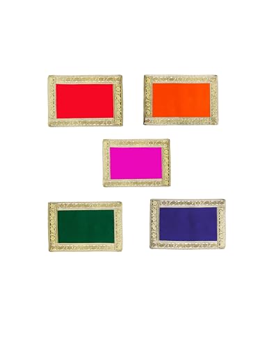 Aditri Creation Set of 5 Aasan Pooja Mat Aasan Puja Aasan Decorative Cloth for Pooja Multipurpose Pooja Decor Indian Traditional Cultural Decoration & Gift Item Article(Size:-7"x 10") von Aditri Creation