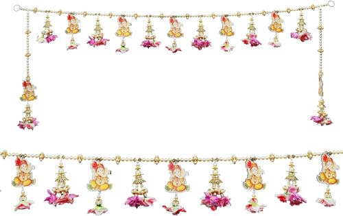 Artificial Pink Flower Toran with Ganesh Door Hanging toran Bandanwar Door with Side Wall Hanging for Main Door Entrance Window Wall Home Temple Living Room Décor Home Valance (Size:- 42" Inches) von Aditri Creation