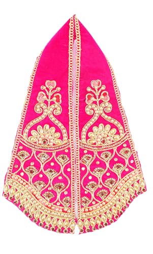 Decorative Ganesh Dupatta Puja Cloth Chunari Pooja Chunar Pooja Items Articles for Indian Traditional Cultural Festival Decoration for God Statue Frame Idol Temple Home Decor(Size:-15" X 5")(Pink) von Aditri Creation