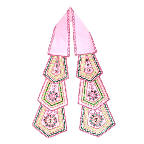 Decorative Ganesh Dupatta Puja Cloth Chunari Pooja Chunar Pooja Items Articles for Indian Traditional Cultural Festival Decoration for God Statue Frame Idol Temple Home Decor(Size:-18" X 5")(Pink) von Aditri Creation