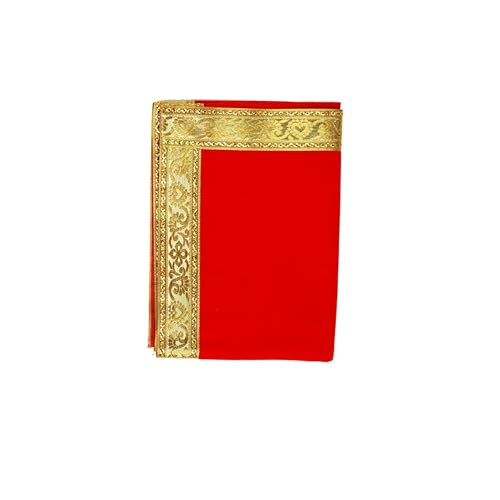 Decorative Velvet Mat Aasan Pooja Cloth for Multipurpose Traditional Pooja Diwali Festival Decorations Decor Item and Pooja Article Yellow Laxmi (Size:-12 Inches X 26 Inches)(Red) von Aditri Creation