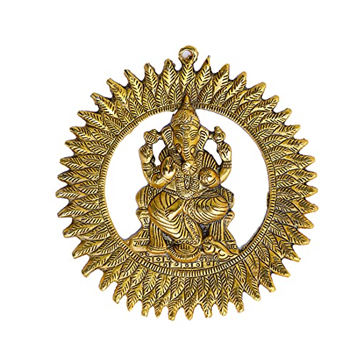 Ganesha Wall Hanging Metal Ganesh with Sun Statue Sculpture Idol Indian wall D�cor Antique Ganpati Under Sun Statue for Home, Entrance, temple Thanksgiving decor New Year gifting Puja Decorations von Aditri Creation