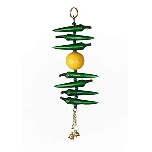 Metallic Nimbu Mirchi Buri Nazar Battu Evil Eye Decor Lemon Chilli Gift Ornament Accessories/Good Luck Charm Protection from Negativity Interior Home/Office/Door/Wall Hanging Showpiece Approx-9" von Aditri Creation