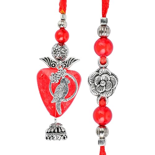 Rakhi Bhaiya Bhabhi Set of 2 Brother and Bhabhi Rakhi Lumba Set Couple Pair Thread Bracelet for Raksha Bandhan Set Rakhee Card Gift Pack for Brother Sister Indian Traditional Festival von Aditri Creation