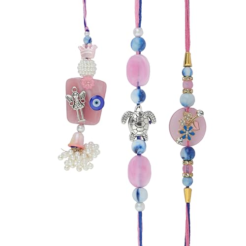 Rakhi Bhaiya Bhabhi veera Set Rakhi Lumba Set with Dora for Brother Bhabhi Set of 3 Family Rakhee Card Gift Pack Thread Bracelet Dori Kalwa for Raksha Bandhan Indian Traditional Festival von Aditri Creation