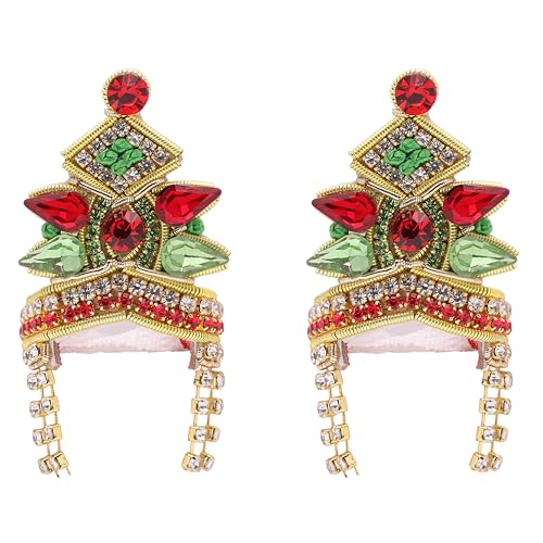 Set mit 2 Designern Ladoo Gopal Mukut für Laddu Gopal Devi Maa Radha Krishna Ganesha indische Göttin Sringar Set Gottheiten Schmuck für Gott Idol Statue Janmashtami (Idolgröße: -1) (Rot, Grün) von Aditri Creation