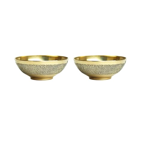 Set of 2 Decorative Pooja Bowls Multipurpose Pooja small Brass Katori Prasad Bowls Pooja Articles Traditional Festival of Colors Holi Housewarming Puja for Decoration Items (Size :- 2" X 3") von Aditri Creation