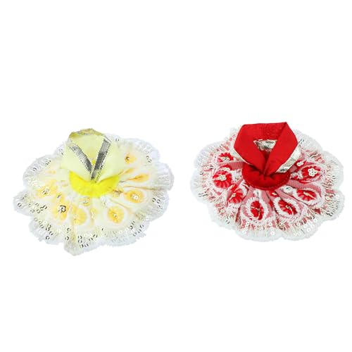 Set of 2 Laddu Gopal Dress Cloth Bhagwan Poshak of God Bal Gopal Kanha Krishna Kanhaiya Dev Vastra for Metal Idol Statue for Indian Traditional Janmashtami Festival(Size:0-1 No.Dia-4")(Red,Yellow) von Aditri Creation