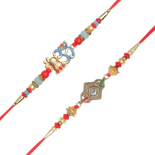 Set of 2 Rakhi for Brother Rakhi Thread Bracelet for Bhai Bhabhi Bhaiya veera Raksha Bandhan Set Dora Bracelets with Rakhi Card Gift Pack for Brother Sister Indian Traditional Raksha Bandhan Festival von Aditri Creation