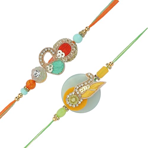 Set of 2 Rakhi for Brother Rakhi Thread Bracelet for Bhai Bhabhi Bhaiya veera Raksha Bandhan Set Dora Bracelets with Rakhi Card gift Pack for Brother Sister Indian Traditional Raksha Bandhan Festival von Aditri Creation