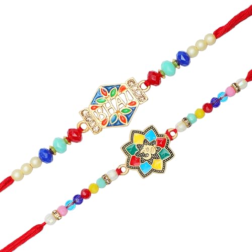Set of 2 Rakhi for Brother Rakhi Thread Bracelets for Bhai Bhabhi Bhaiya and Bhatiji veera Raksha Bandhan Rakhi Set Dora Bracelet Kalwa with Gift Pack for Brother Sister Indian Traditional Festival von Aditri Creation
