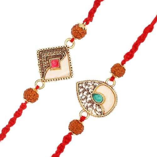 Set of 2 Rakhi for Brother Rakhi Thread for Bhai Bhabhi Bhaiya and Bhatiji veera Rakhi Raksha Bandhan Rakhi Set Dora Bracelet Kalwa with gift Pack for Brother Sister Indian Traditional von Aditri Creation