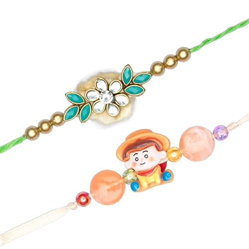 Set of 2 Rakhi for Brother Rakhi Thread for Bhai Bhabhi Bhaiya and Bhatiji veera Raksha Bandhan Rakhi Set Dora Bracelet Kalwa with Gift Pack for Brother Sister Indian Traditional Festival Rakhi von Aditri Creation