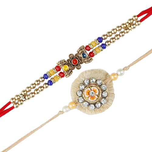 Set of 2 Rakhi for Brother Rakhi Thread for Bhai Bhabhi Bhaiya and Bhatiji veera Raksha Bandhan Rakhi Set Dora Bracelet Kalwa with Gift Pack for Brother Sister Indian Traditional Festival von Aditri Creation